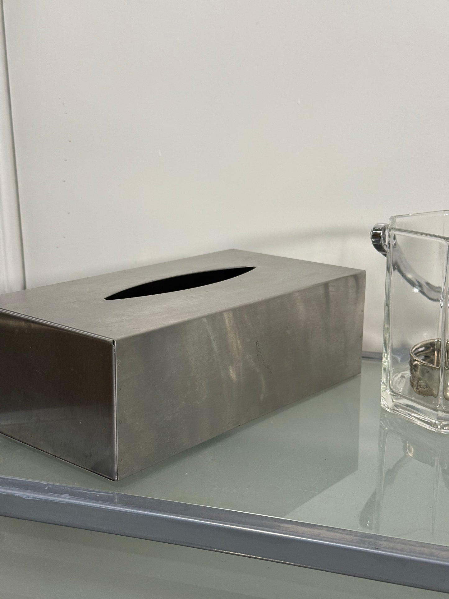 Brushed Steel Tissue Box Cover