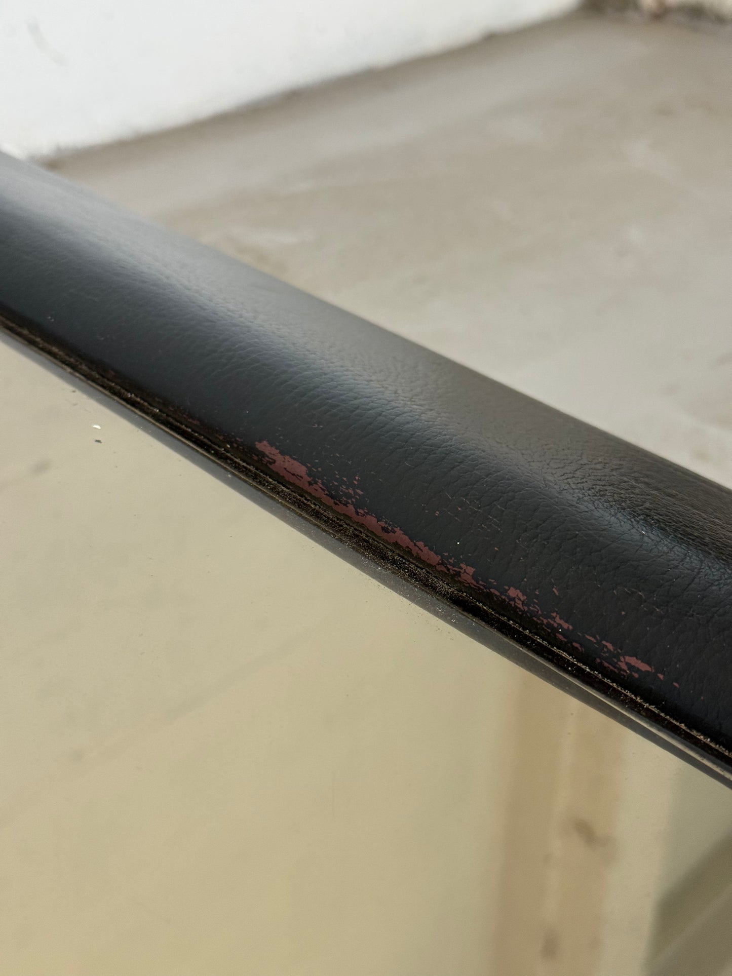 Large Vintage Leather-Wrapped Coffee Table