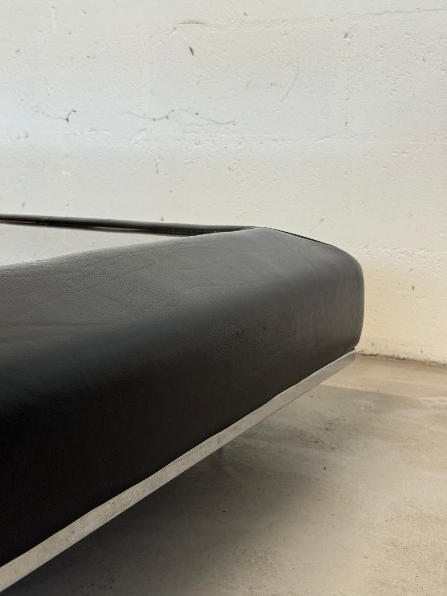 Large Vintage Leather-Wrapped Coffee Table