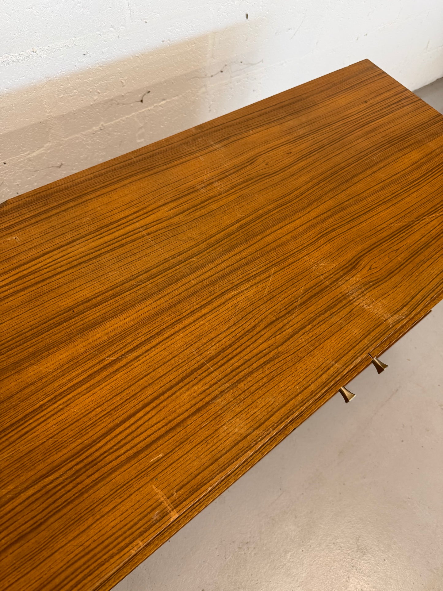 Vintage Teak Veneer Credenza Mid-Century Sideboard