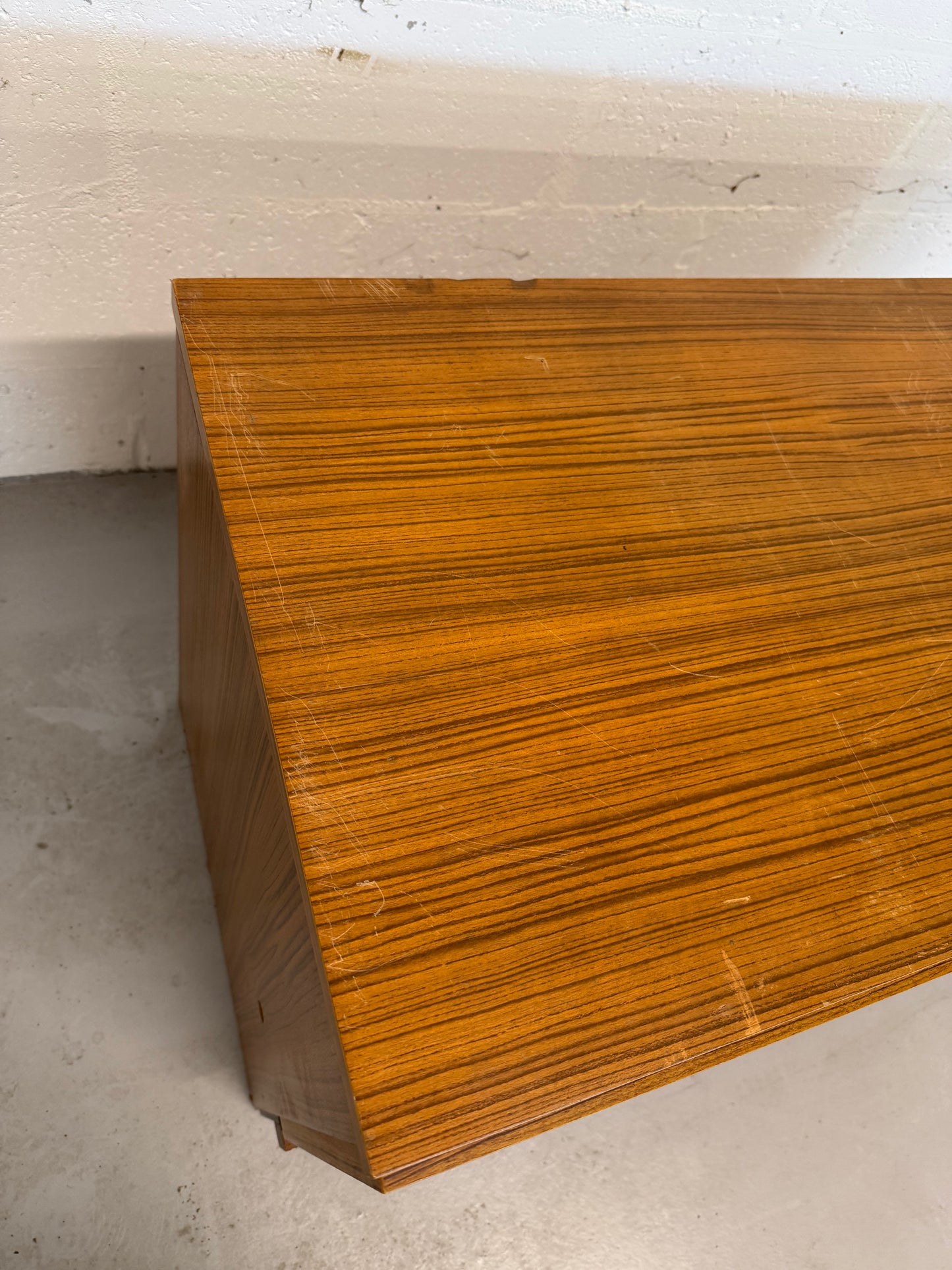 Vintage Teak Veneer Credenza Mid-Century Sideboard