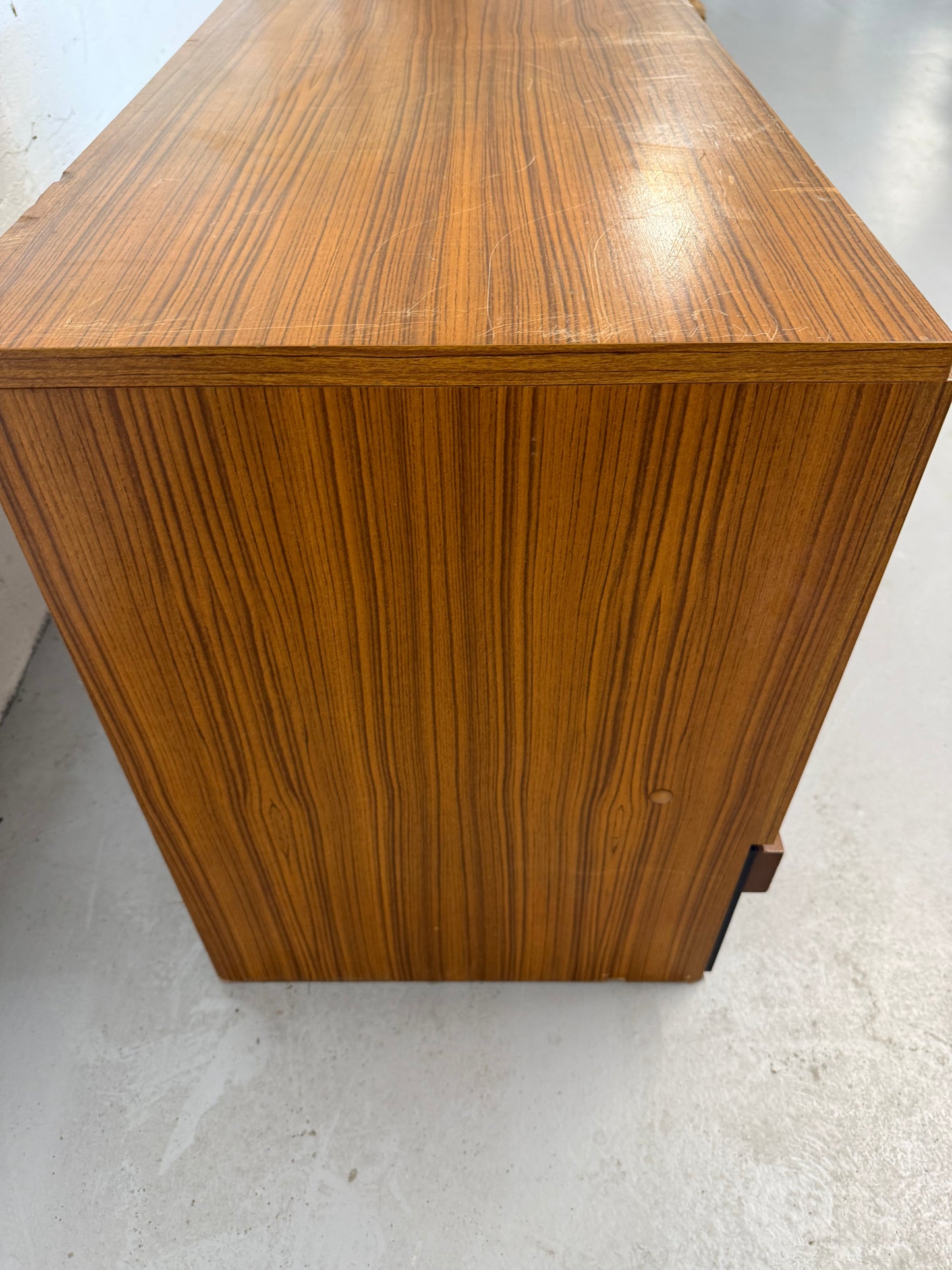 Vintage Teak Veneer Credenza Mid-Century Sideboard