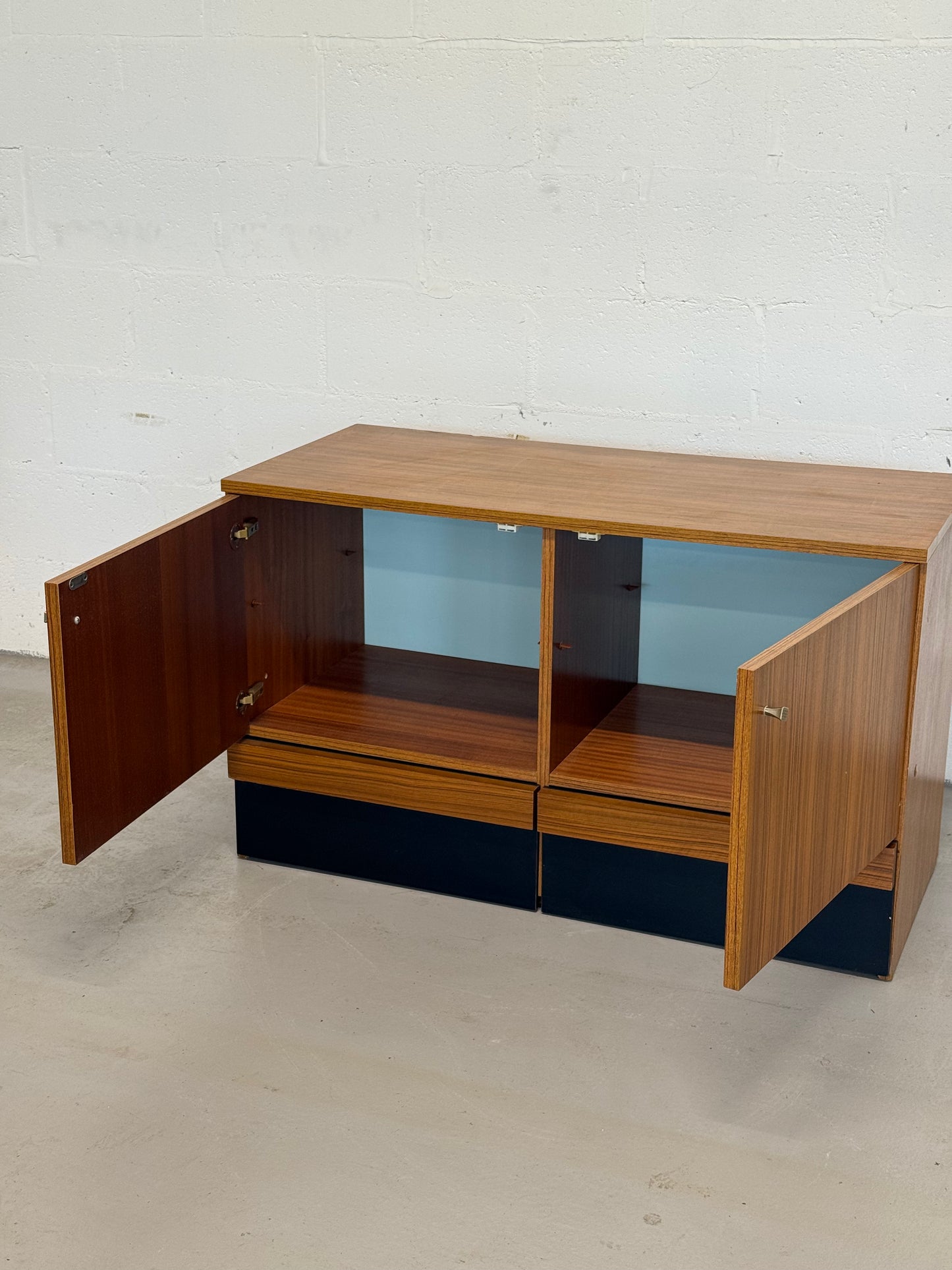 Vintage Teak Veneer Credenza Mid-Century Sideboard