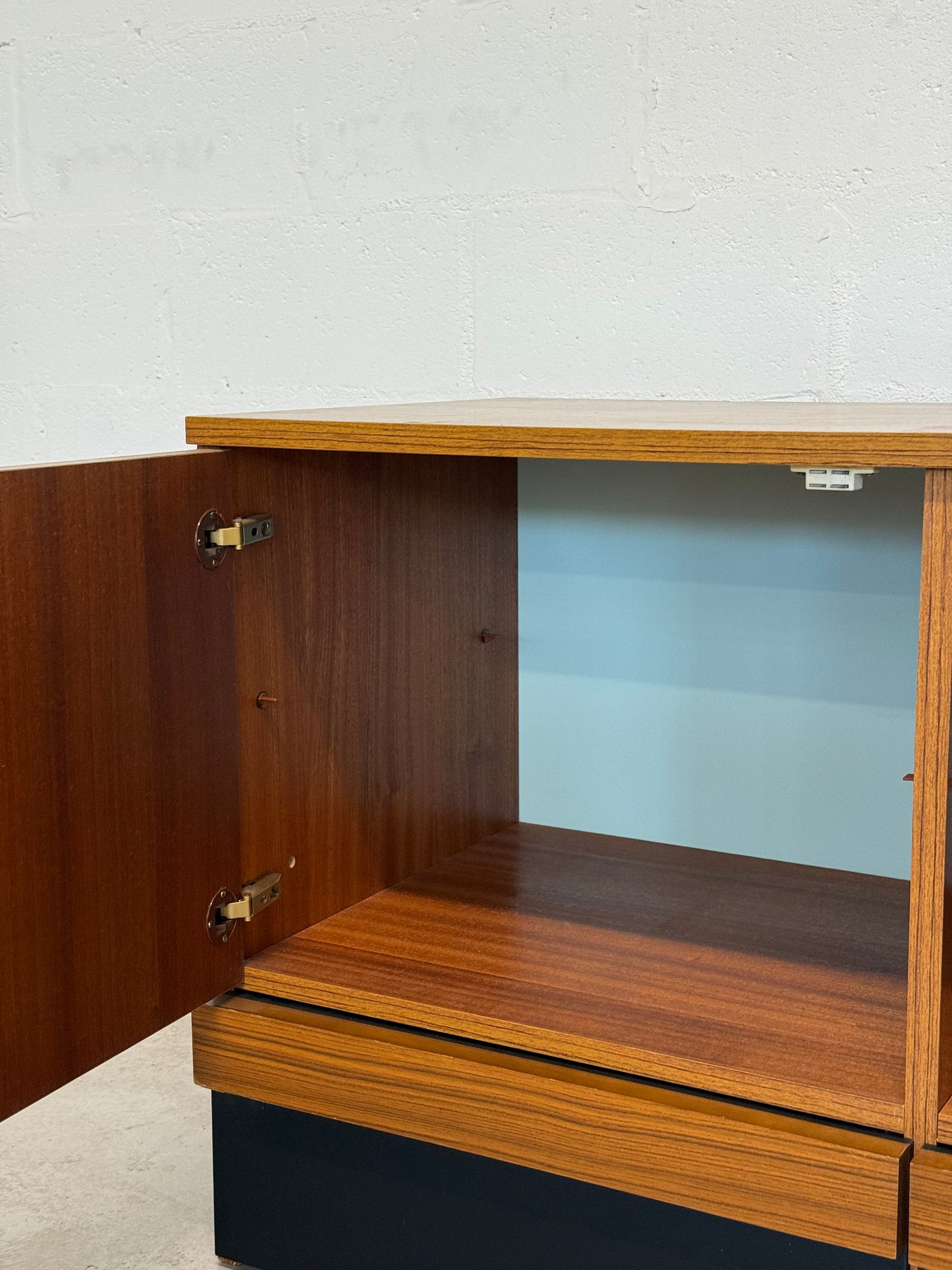 Vintage Teak Veneer Credenza Mid-Century Sideboard