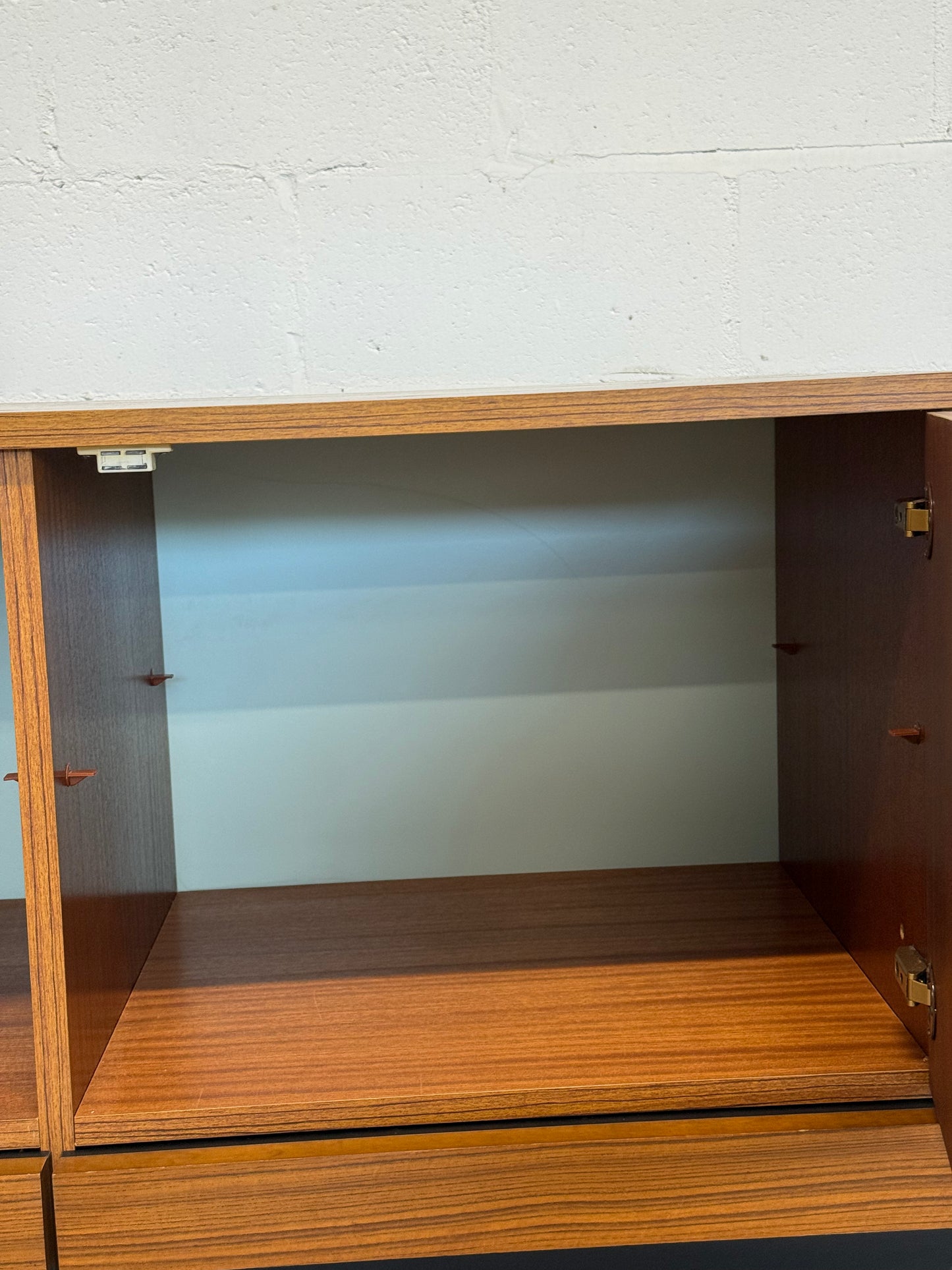 Vintage Teak Veneer Credenza Mid-Century Sideboard