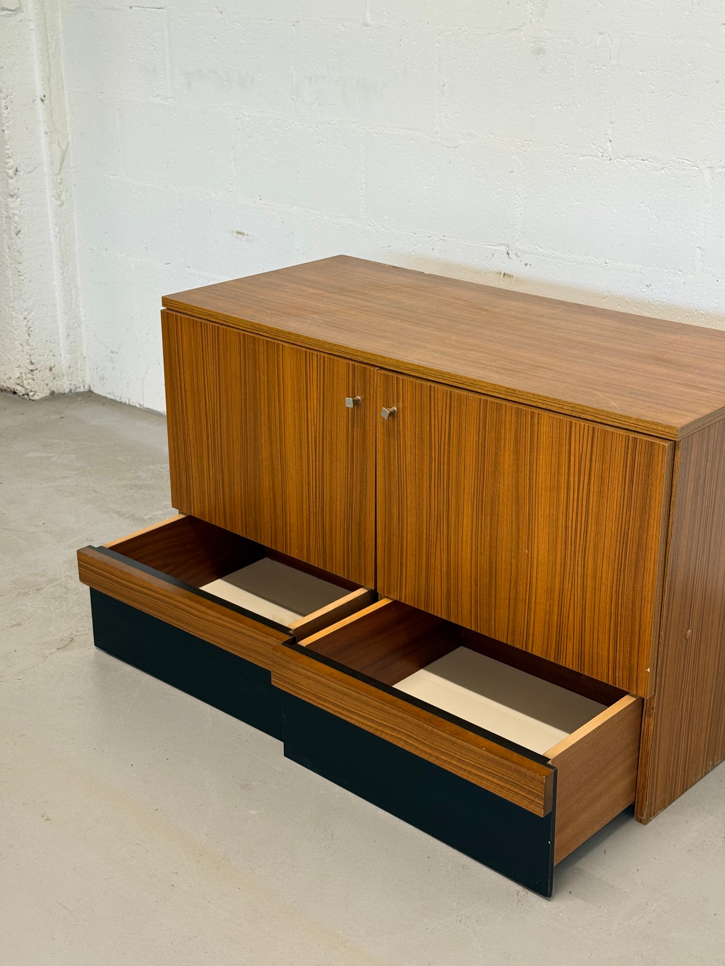 Vintage Teak Veneer Credenza Mid-Century Sideboard