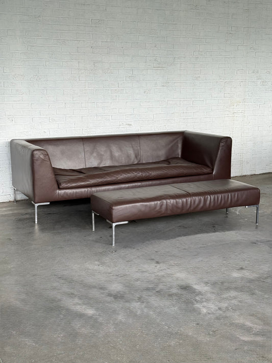 leather sofa by B&B Italia & Bench Set