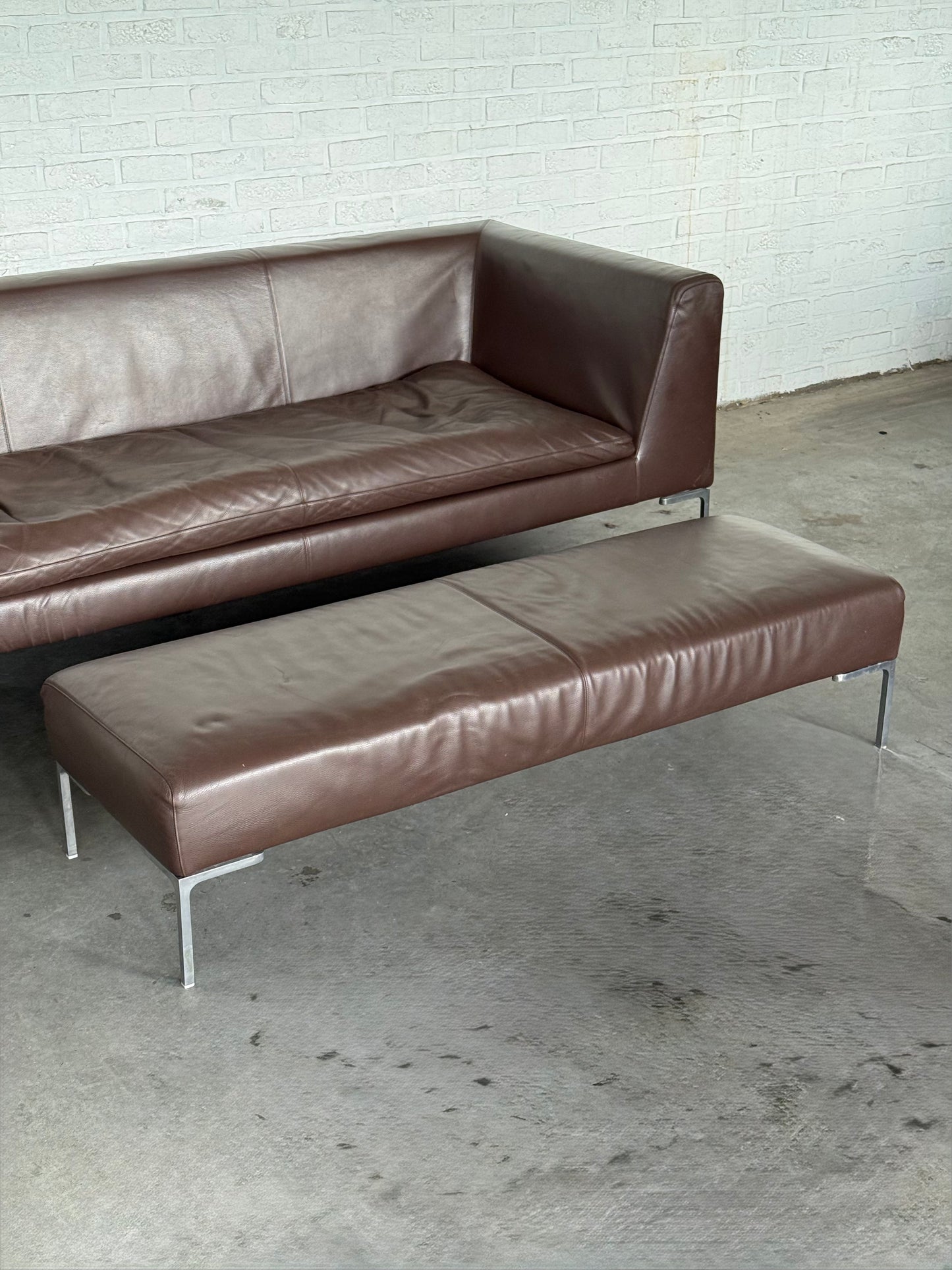 leather sofa by B&B Italia & Bench Set