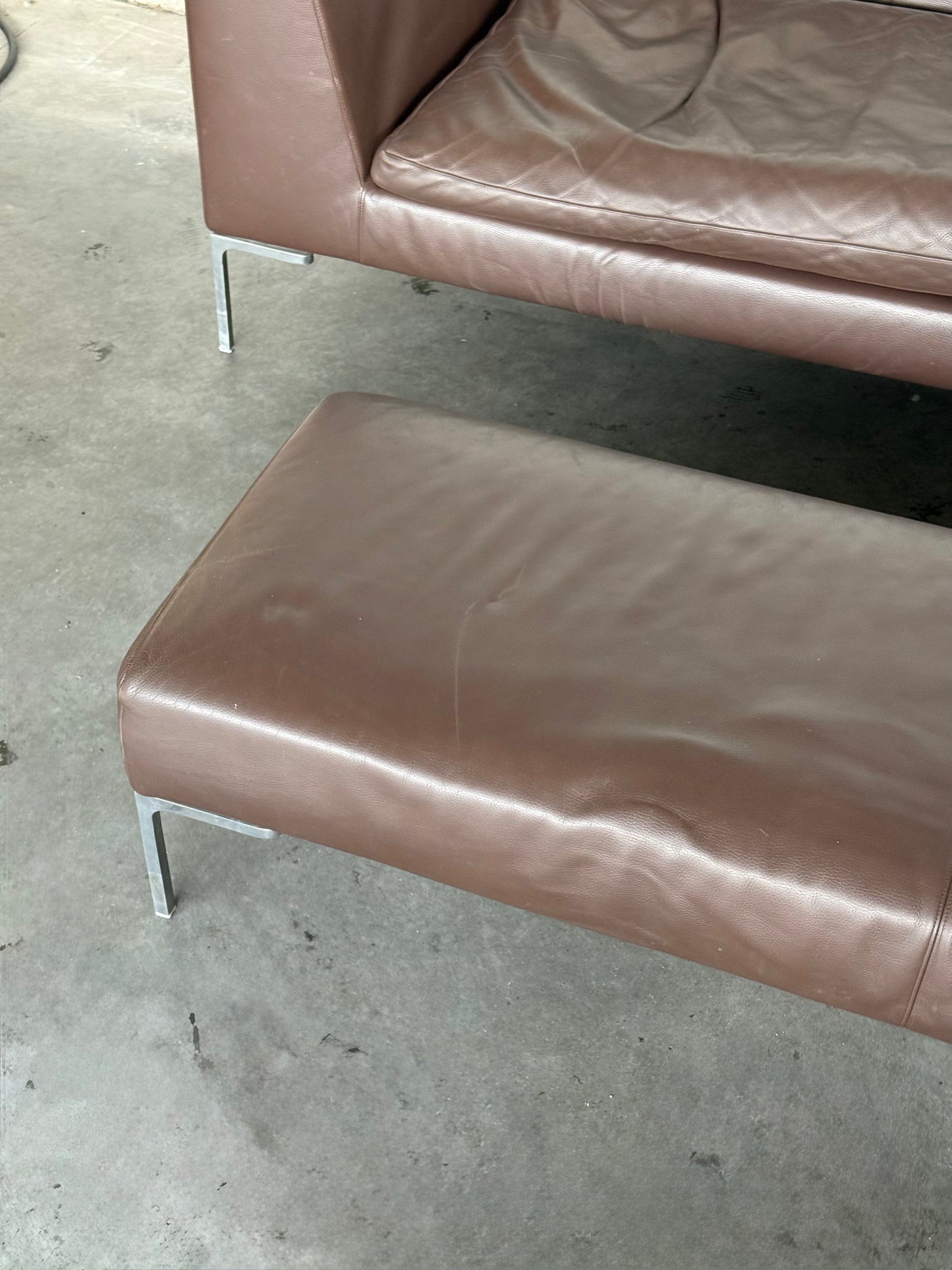 leather sofa by B&B Italia & Bench Set