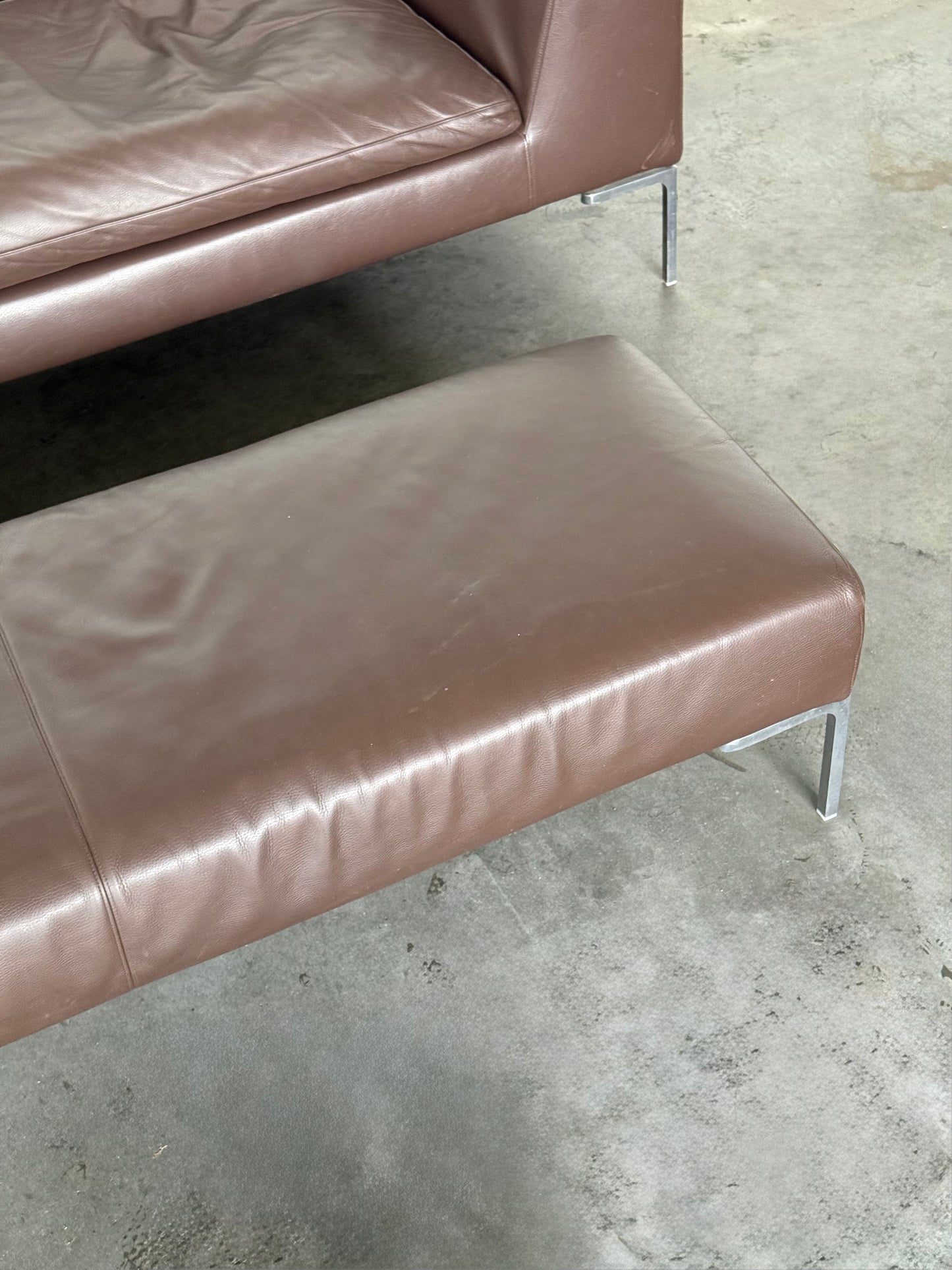 leather sofa by B&B Italia & Bench Set