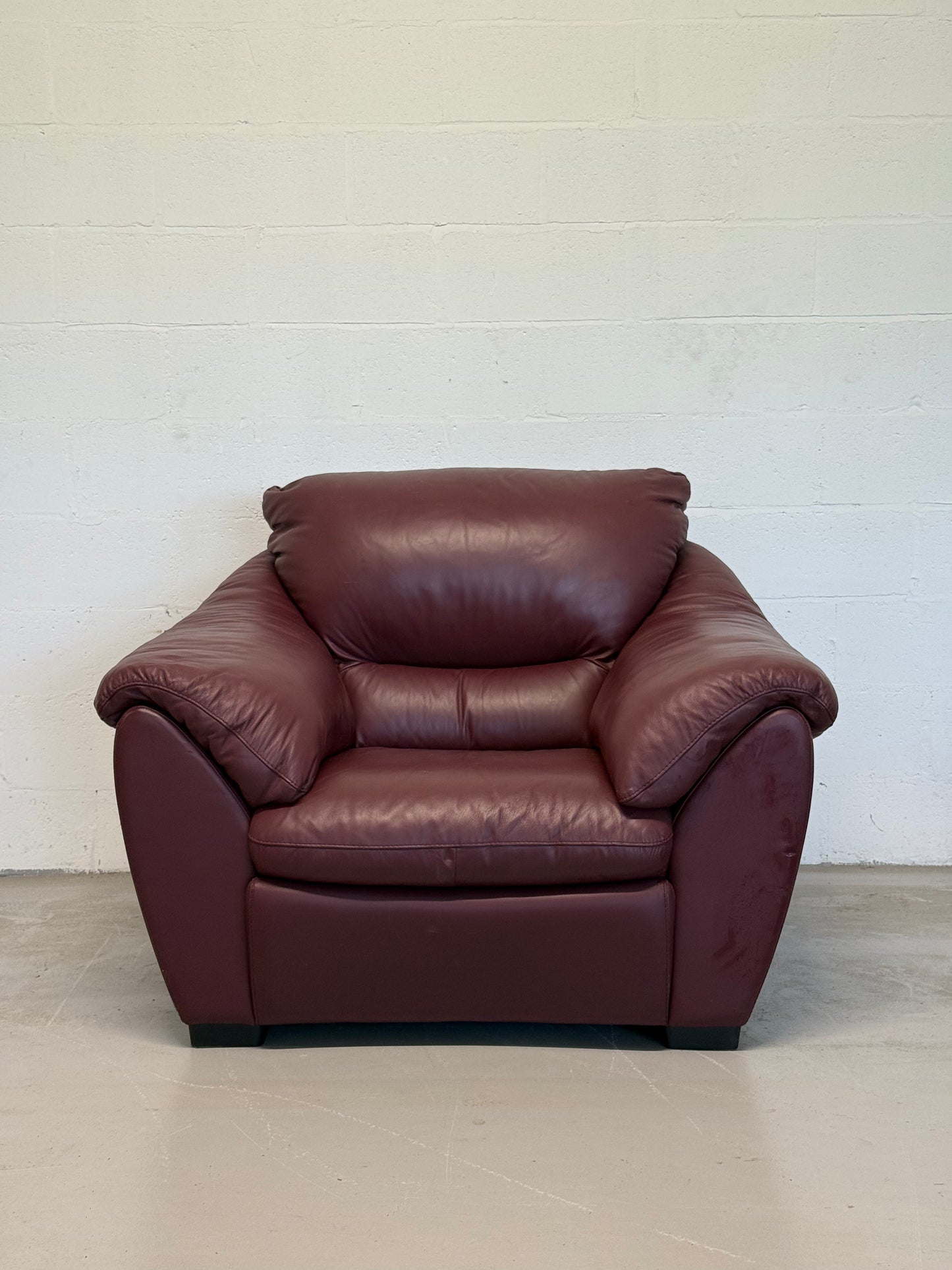 Natuzzi Burgundy Leather Armchair