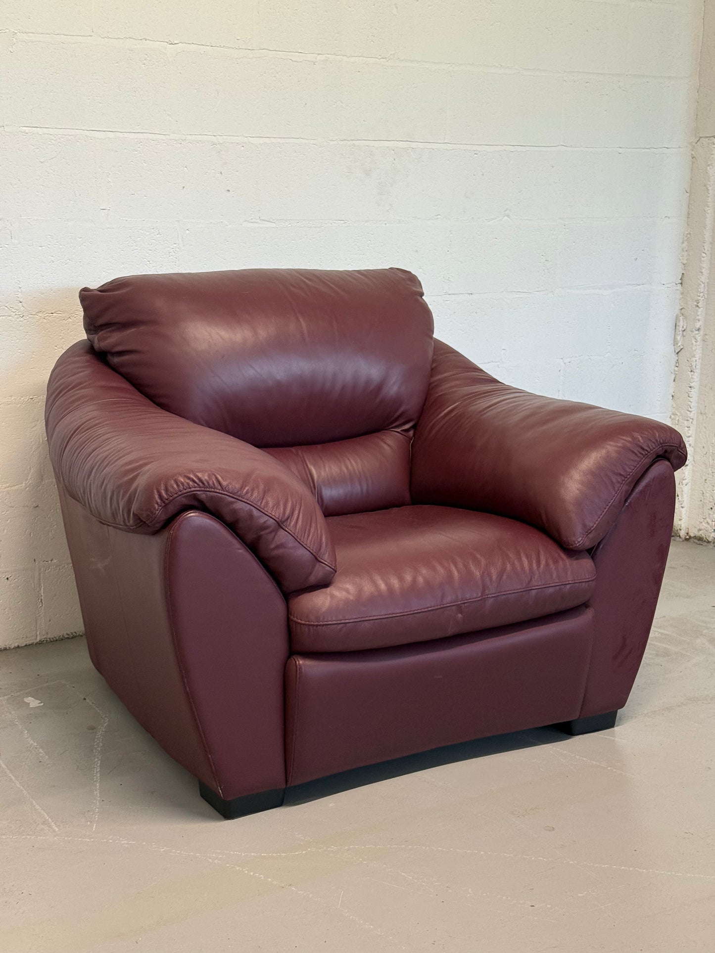 Natuzzi Burgundy Leather Armchair