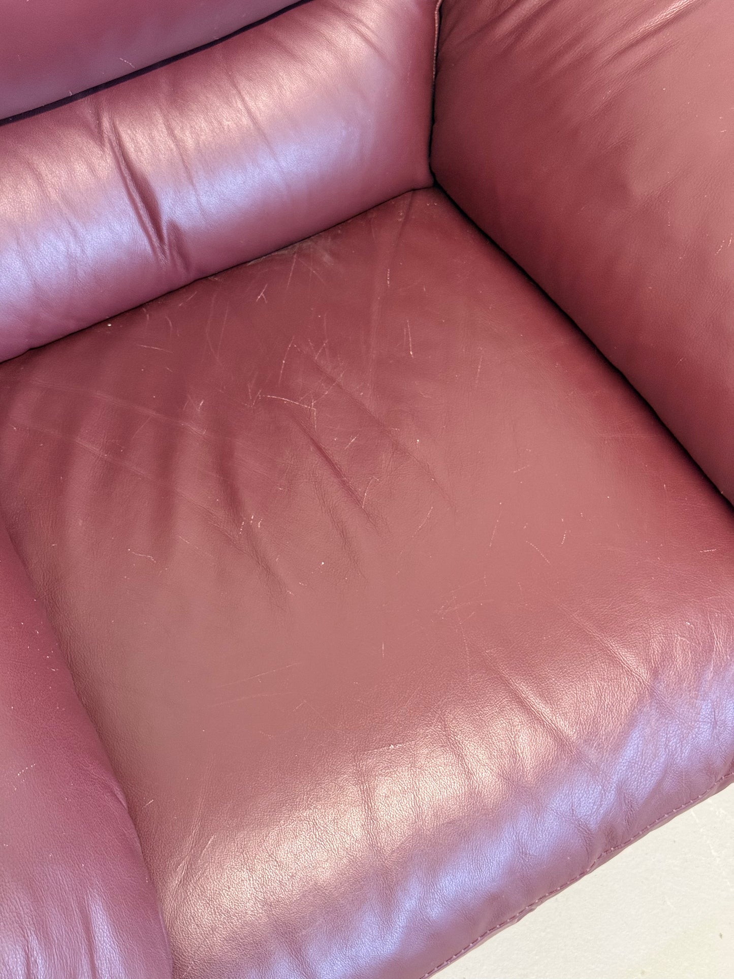 Natuzzi Burgundy Leather Armchair