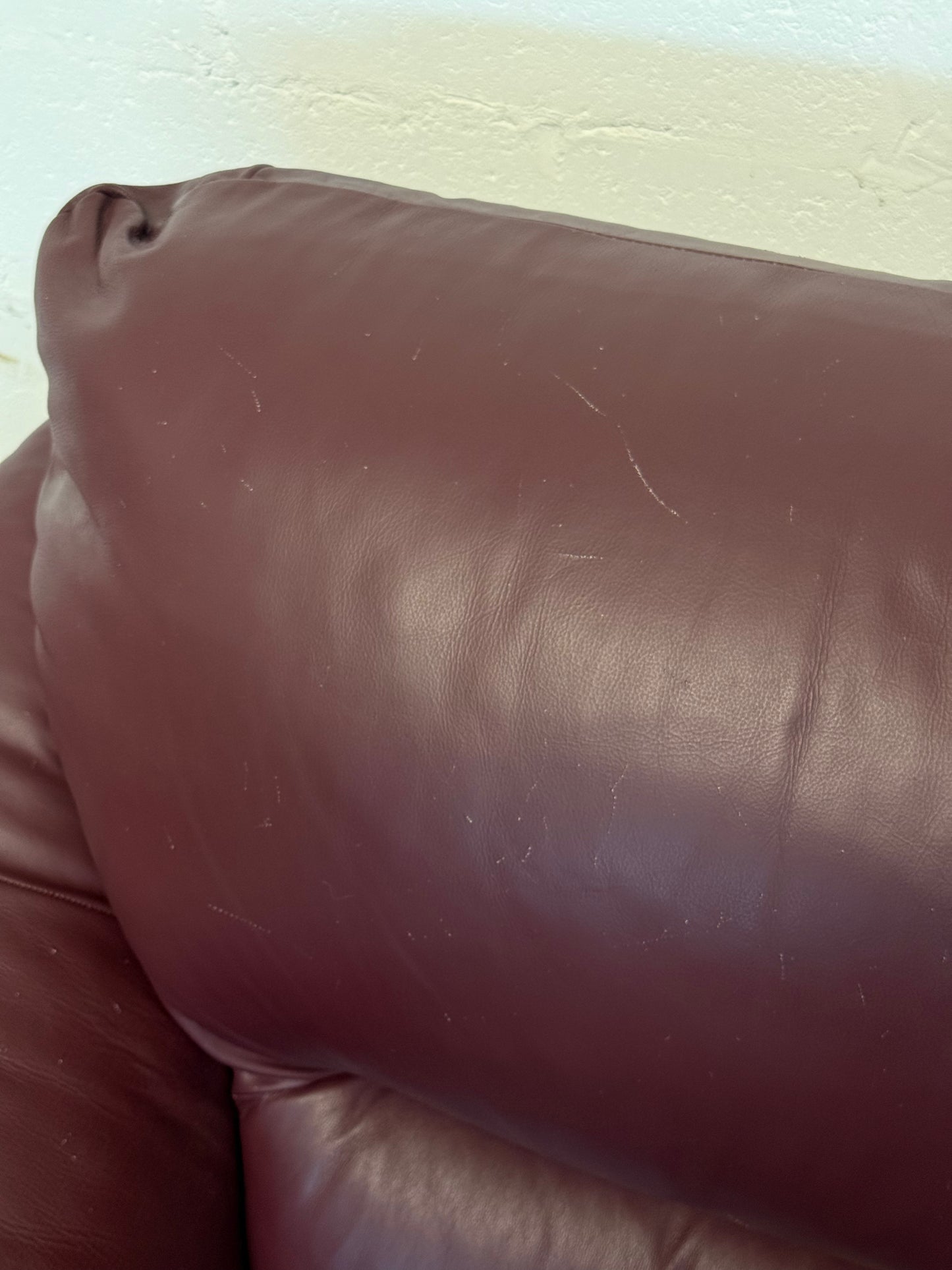 Natuzzi Burgundy Leather Armchair