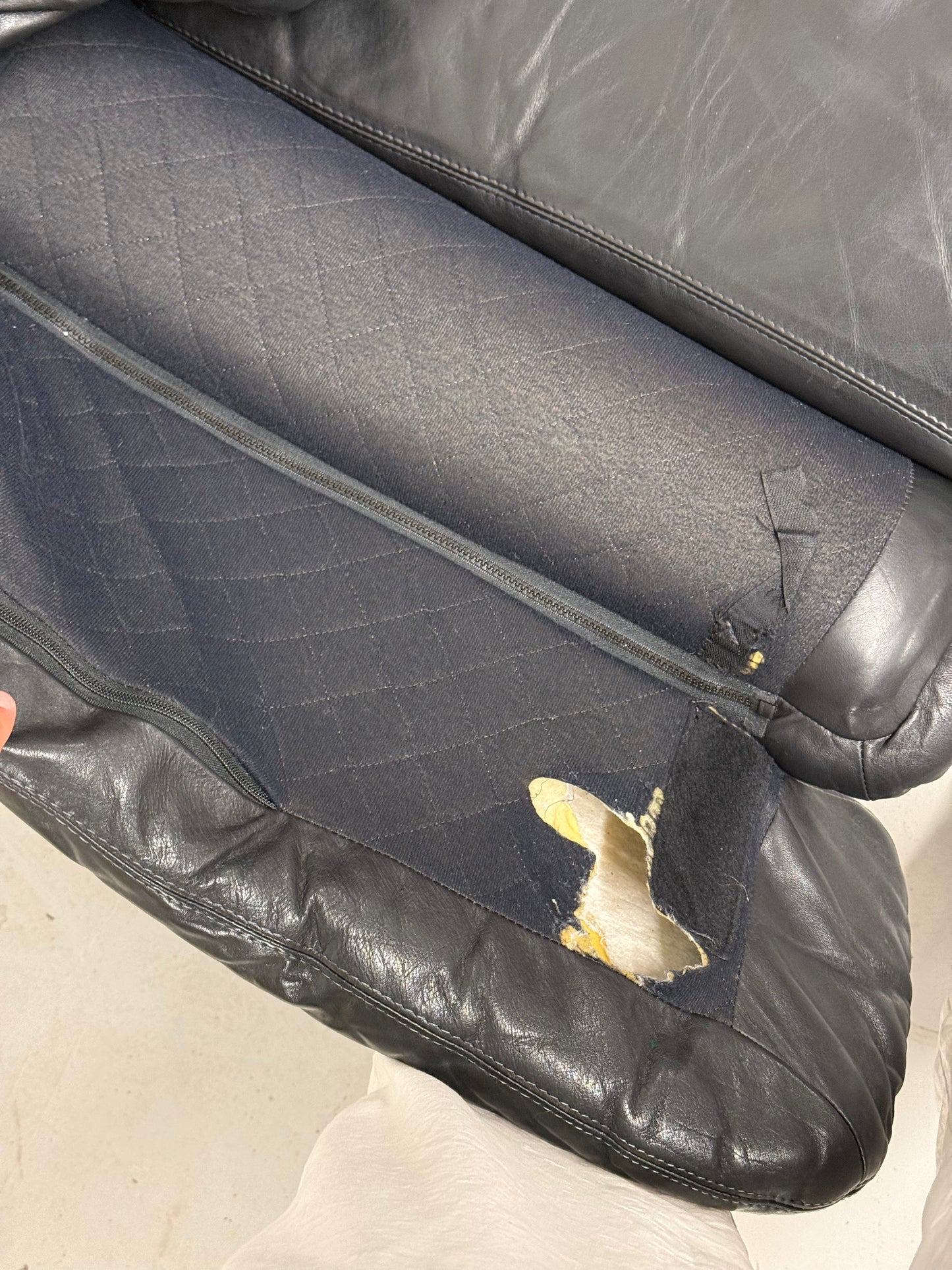Vintage postmodern Black Leather Lounge Chair