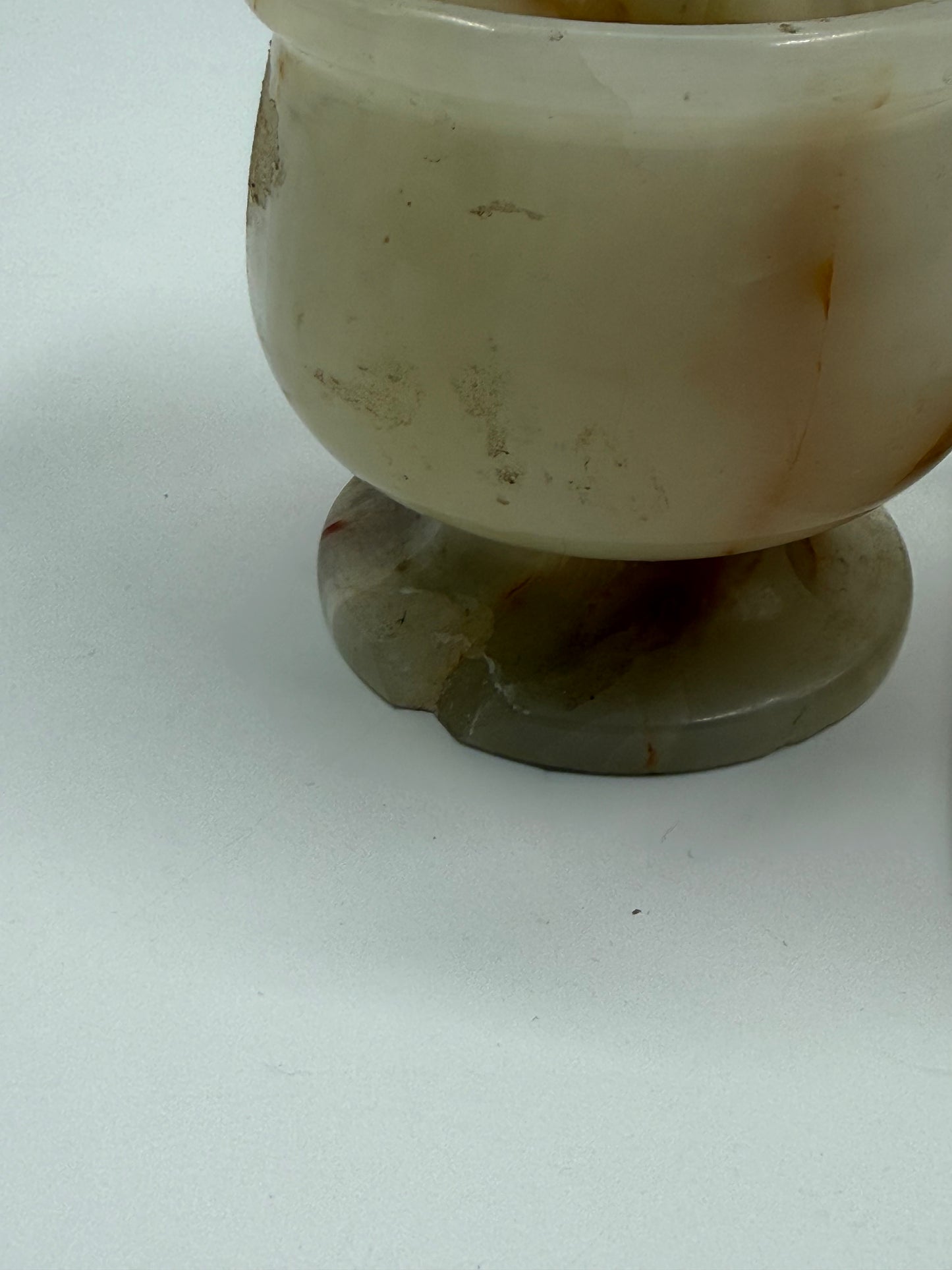 Vintage Carved Onyx Mortar & Pestle