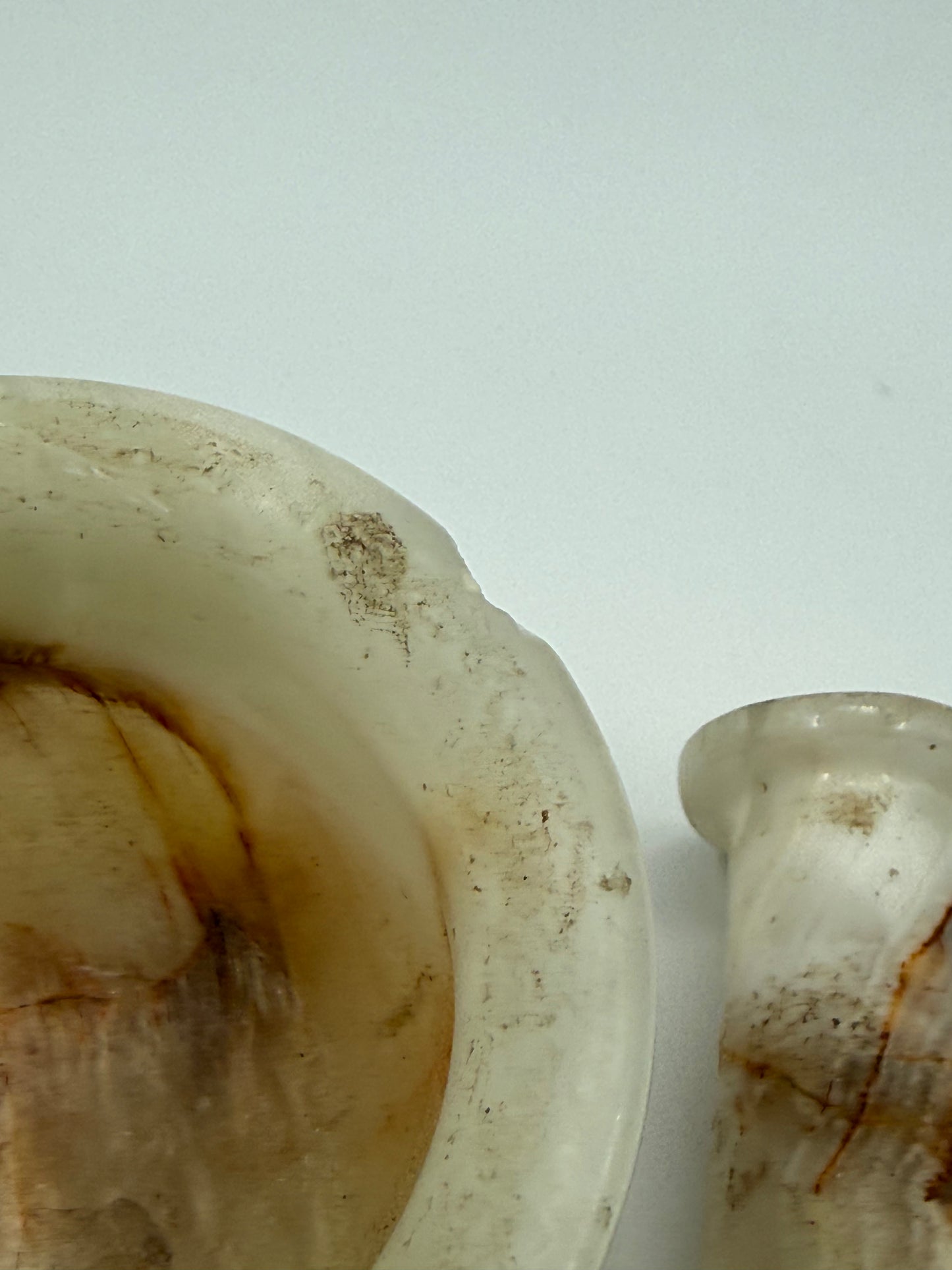 Vintage Carved Onyx Mortar & Pestle