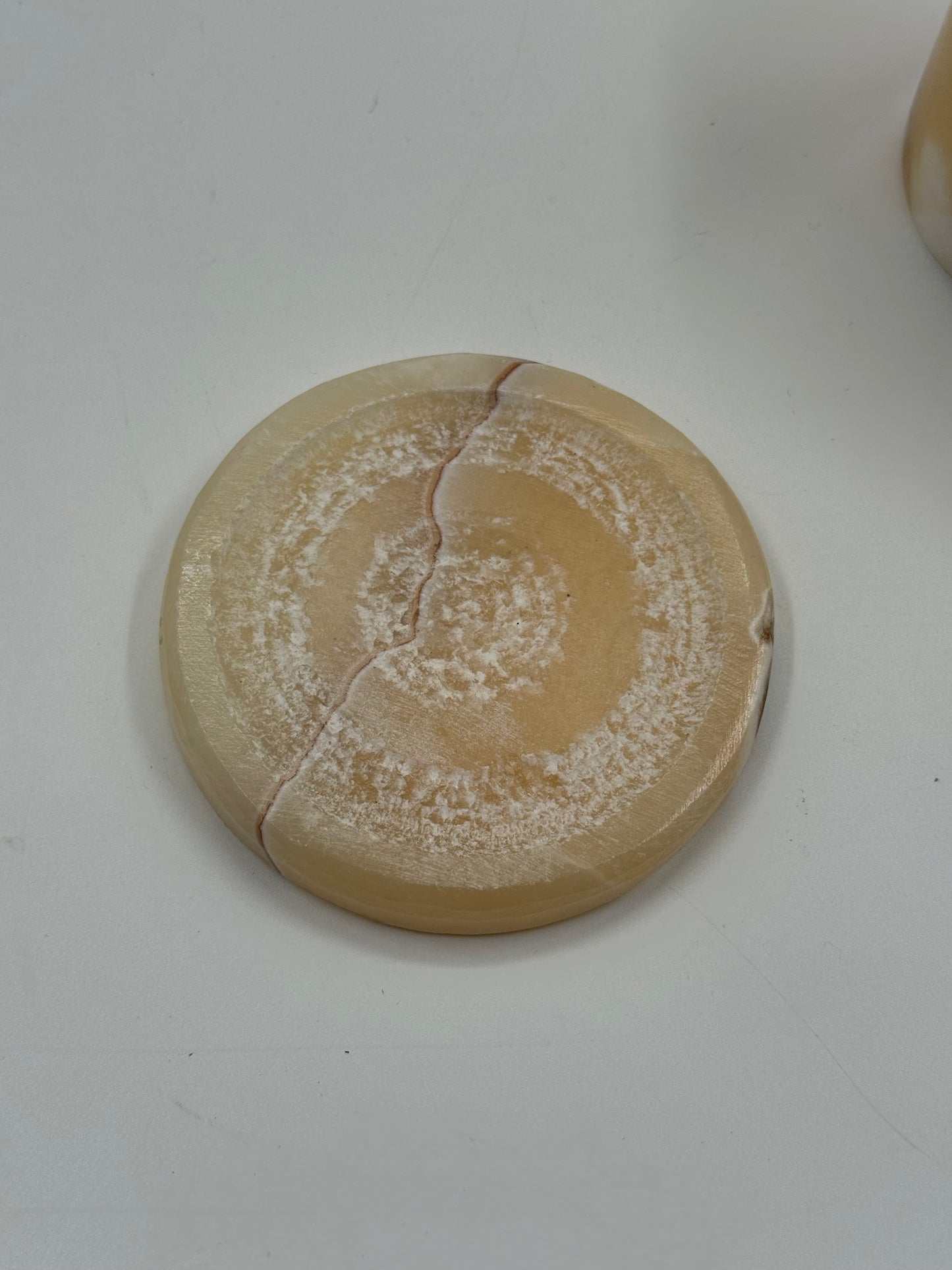 Vintage Carved Onyx Candle Holder with Matching Base