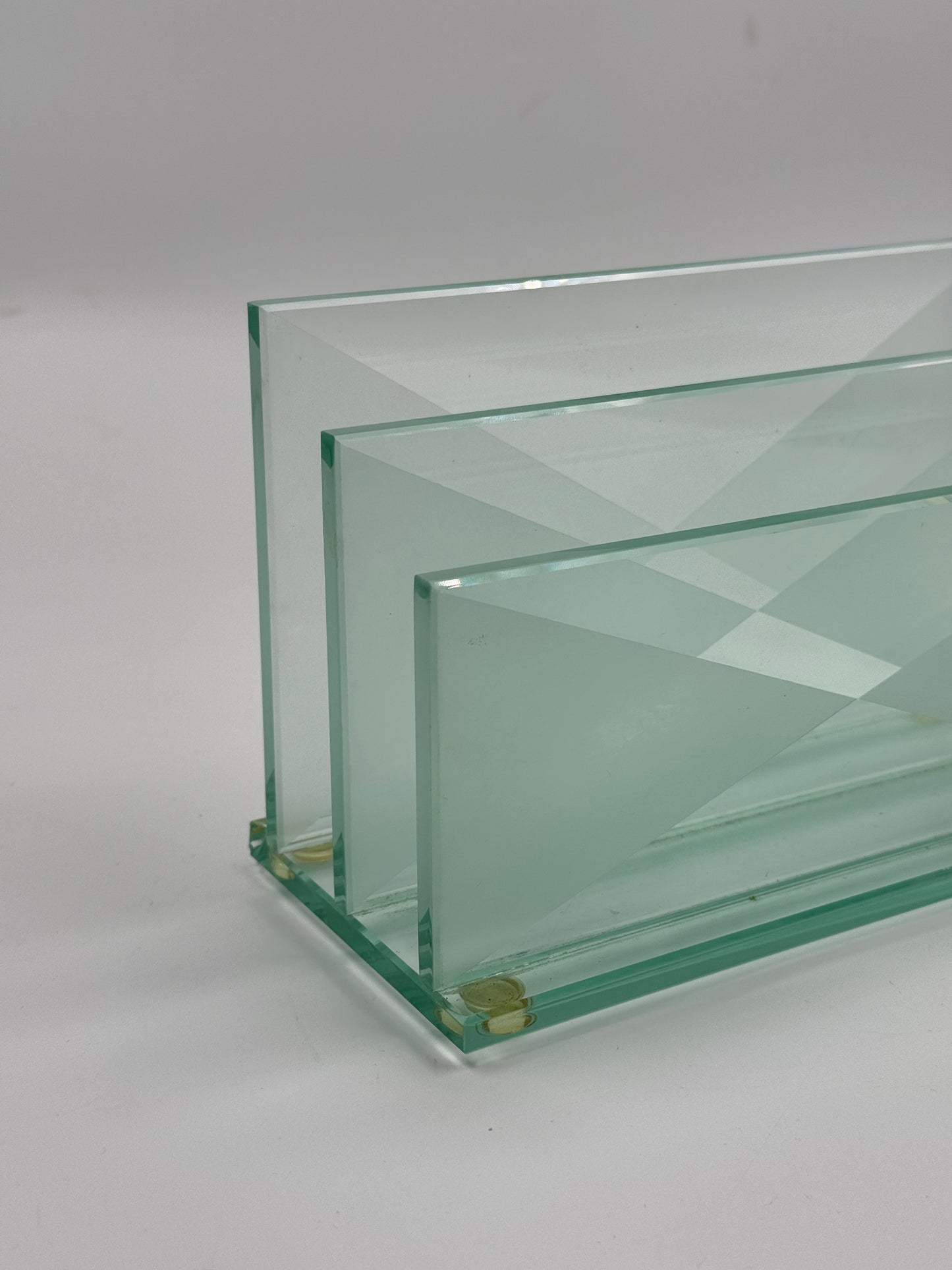 Vintage Geometric Glass Letter Holder