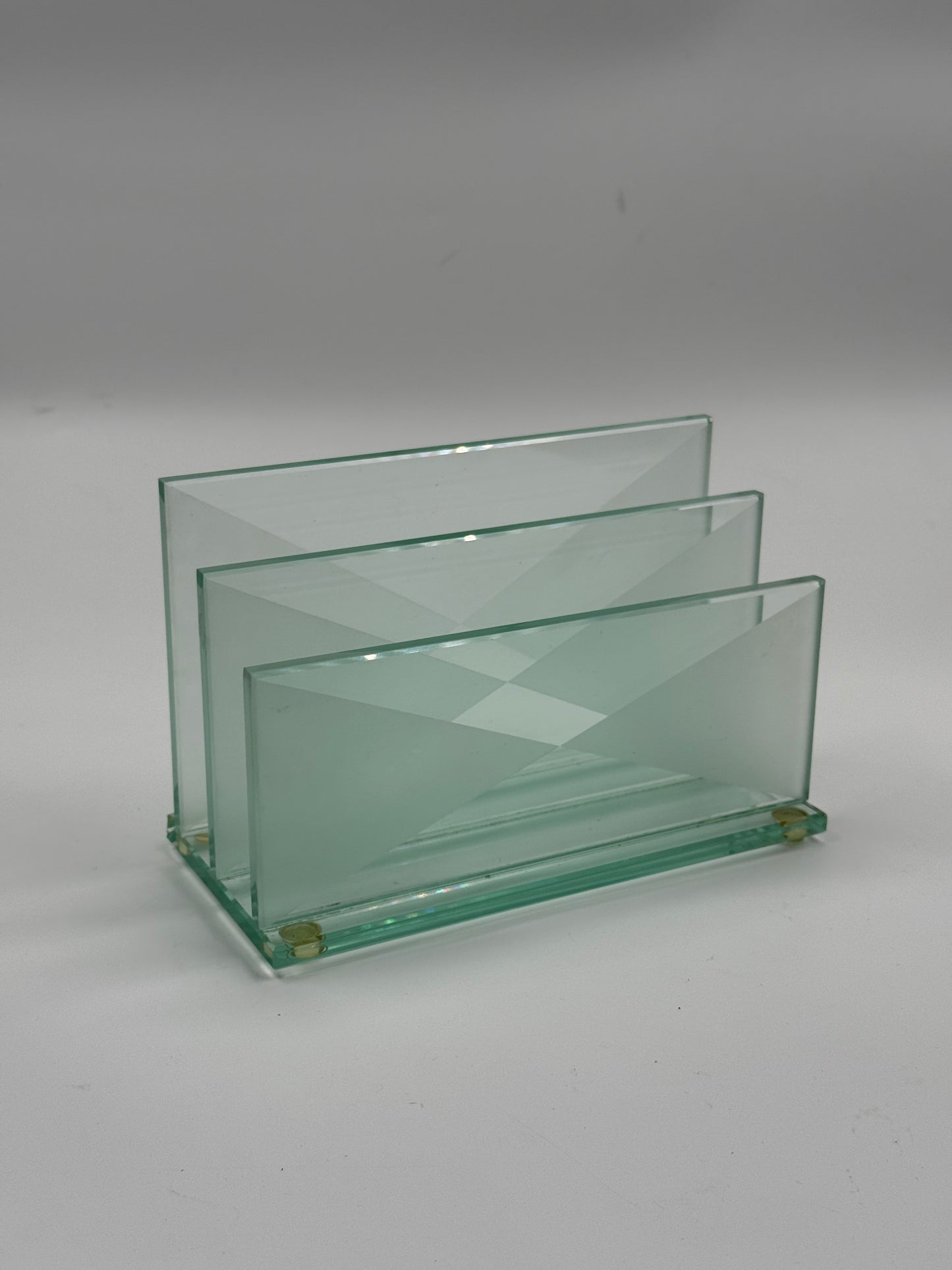 Vintage Geometric Glass Letter Holder