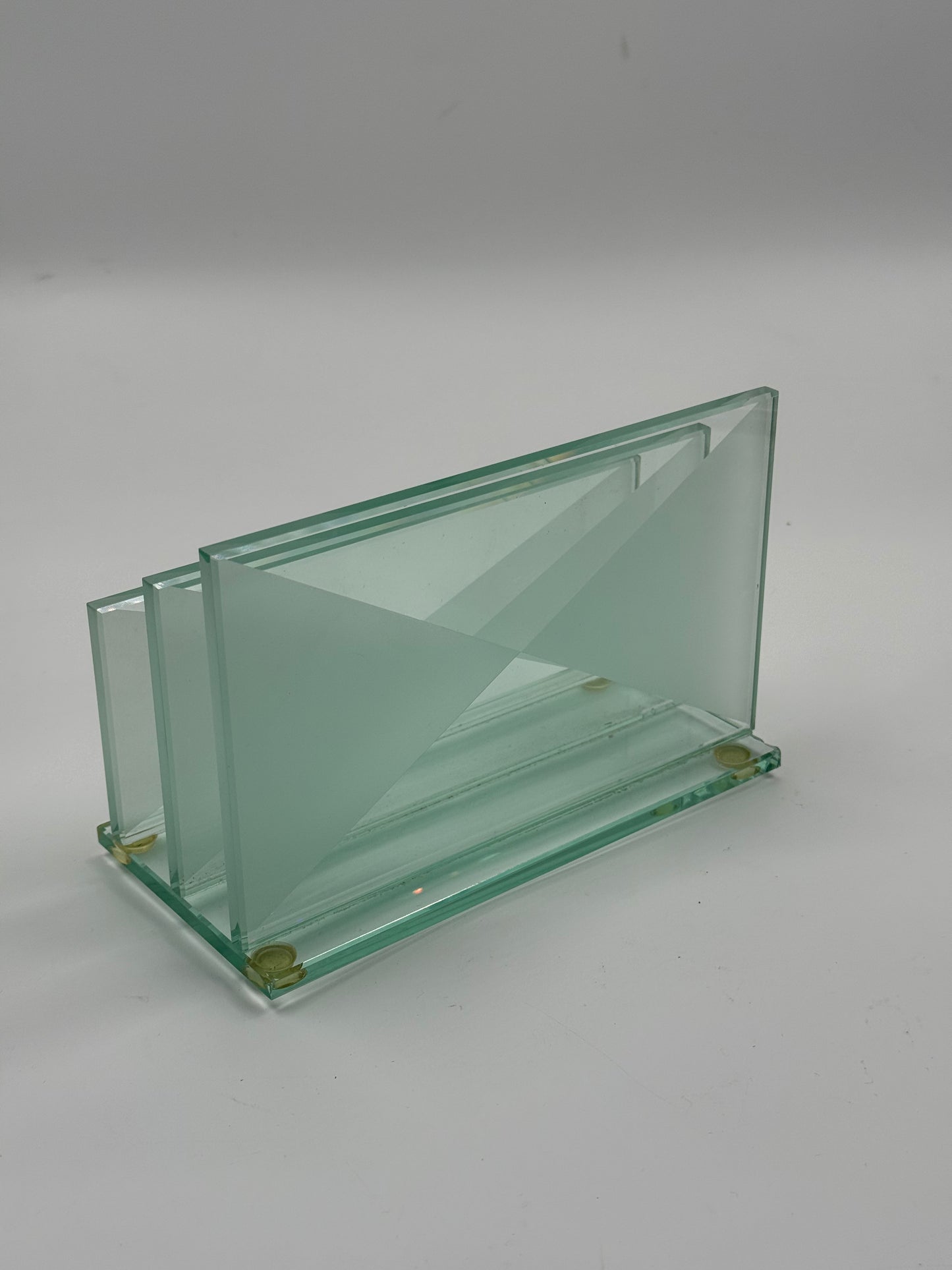 Vintage Geometric Glass Letter Holder