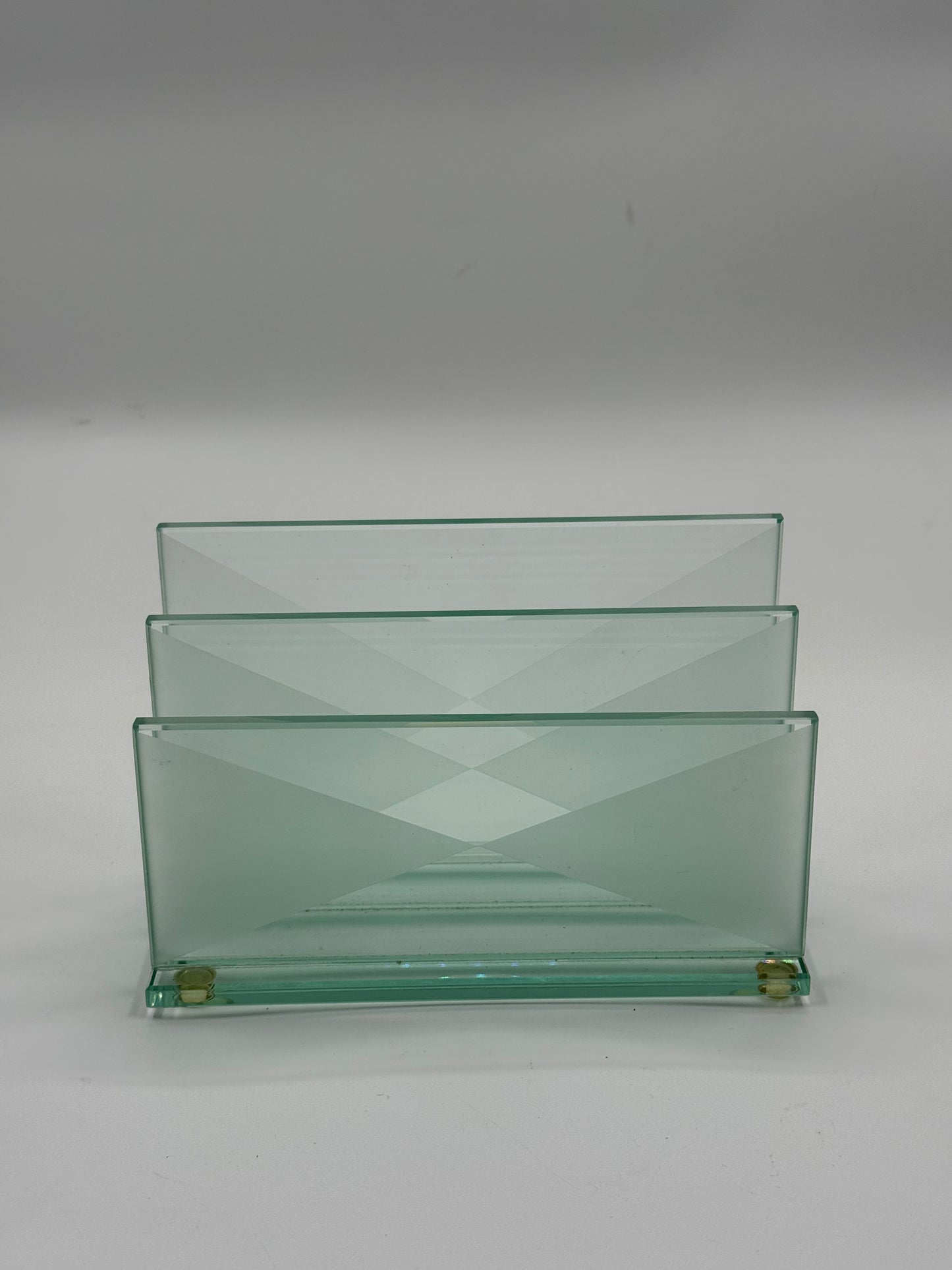 Vintage Geometric Glass Letter Holder
