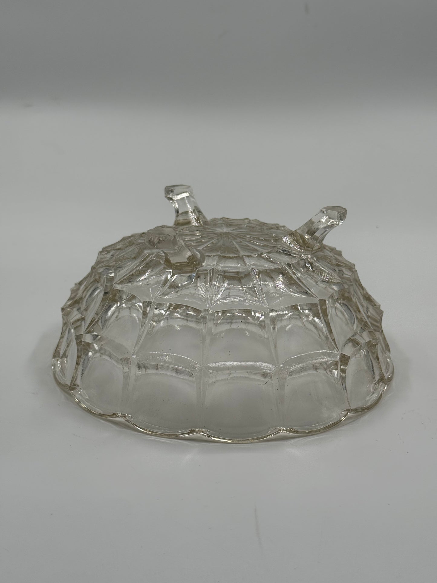 Vintage Sculptural Pressed Glass Centerpiece Bowl