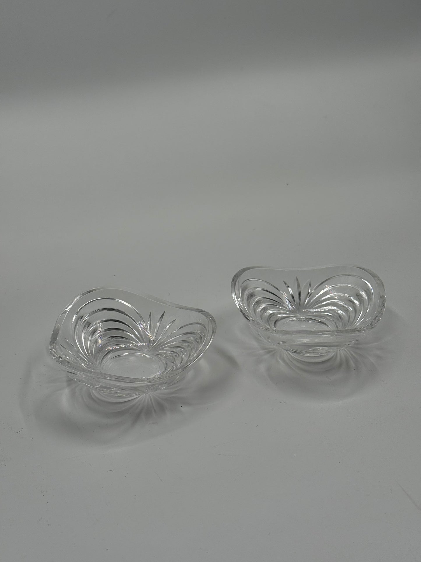 Set of 2 small Vintage Cut Crystal Catchall Dishes