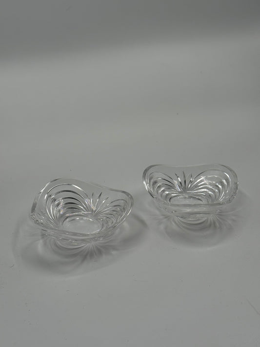 Set of 2 small Vintage Cut Crystal Catchall Dishes