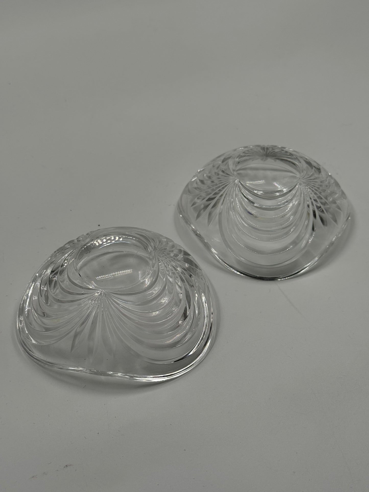Set of 2 small Vintage Cut Crystal Catchall Dishes