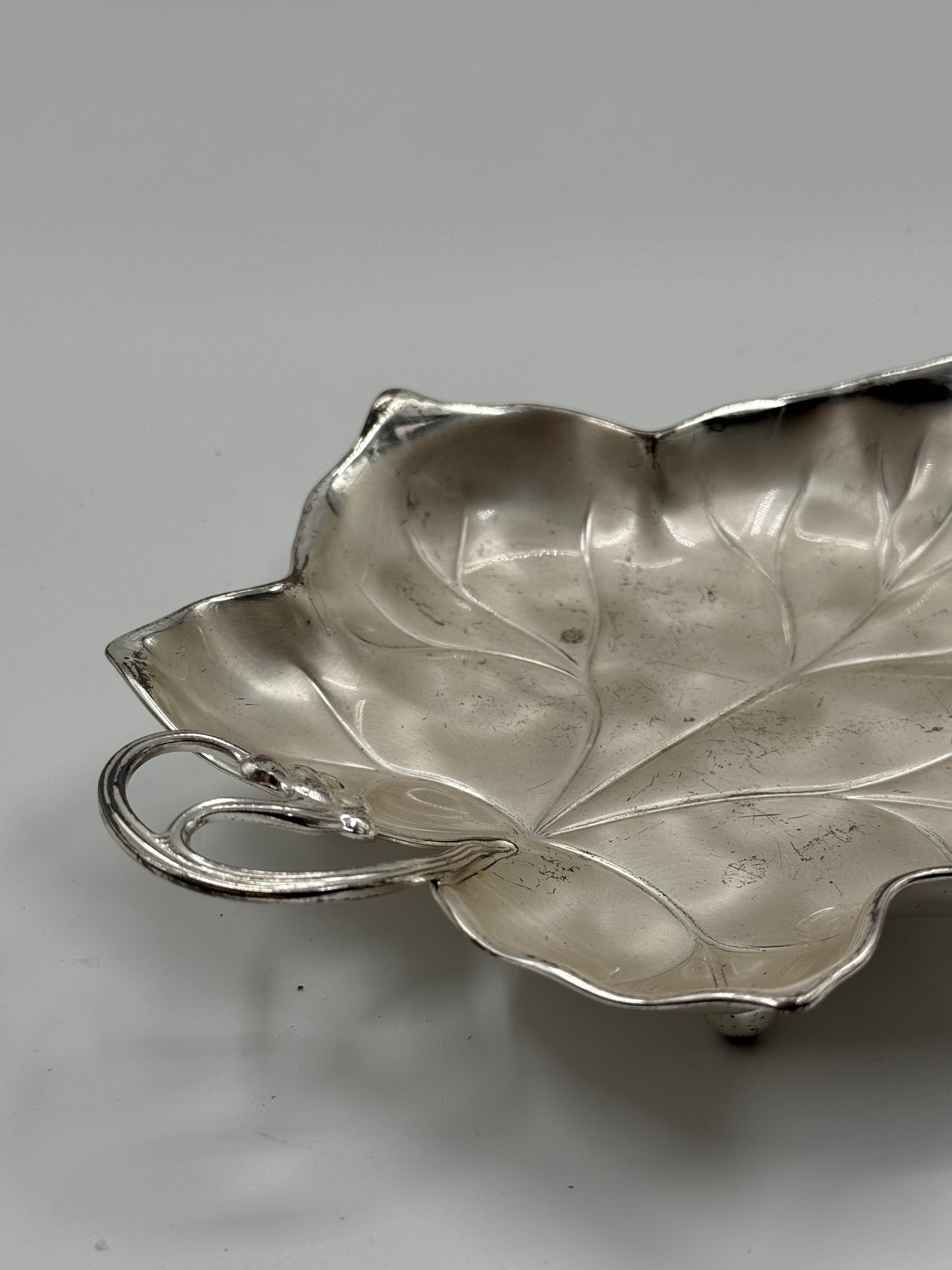 Vintage Silver-Plated Sculptural Leaf Dish