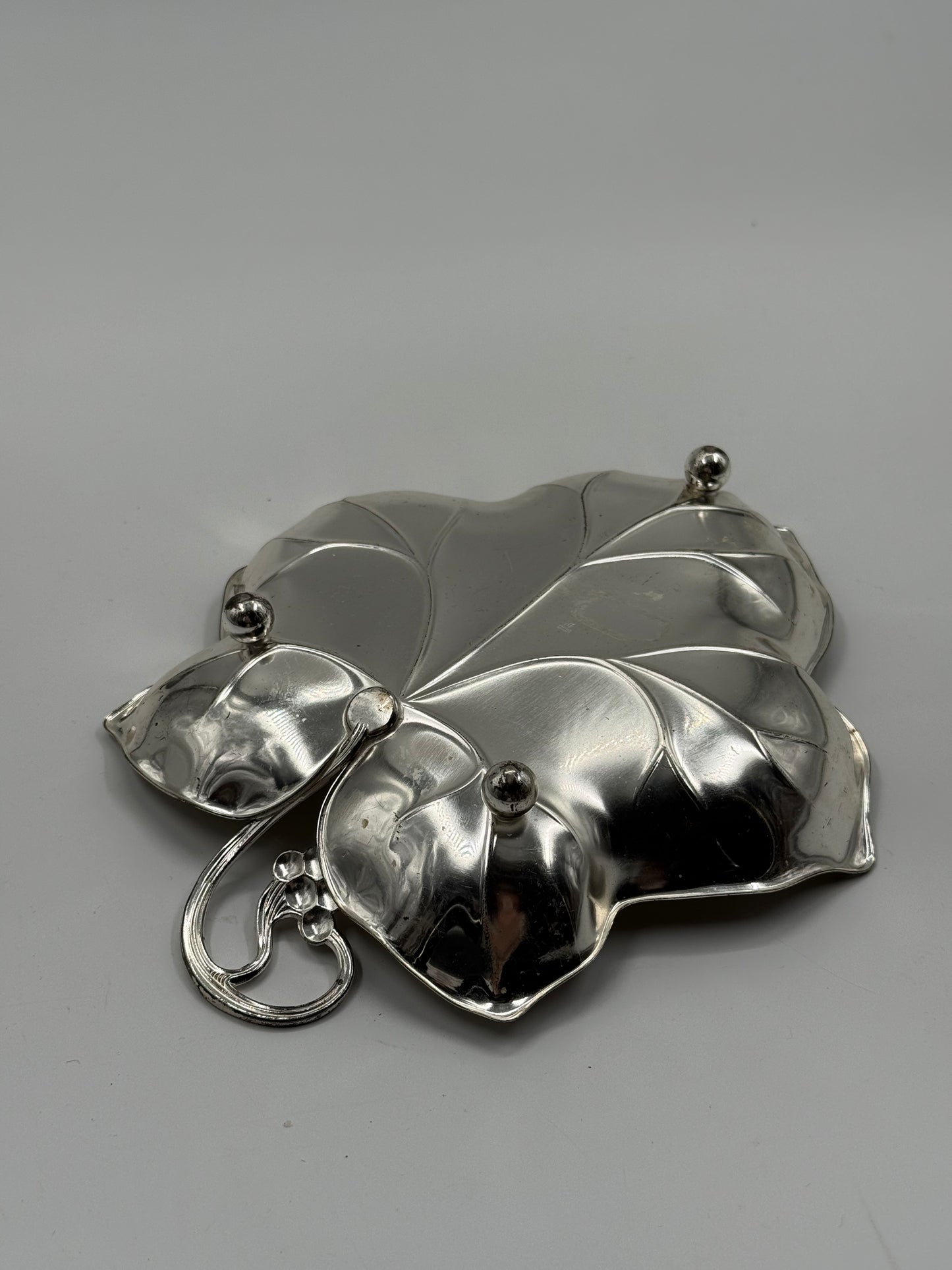 Vintage Silver-Plated Sculptural Leaf Dish