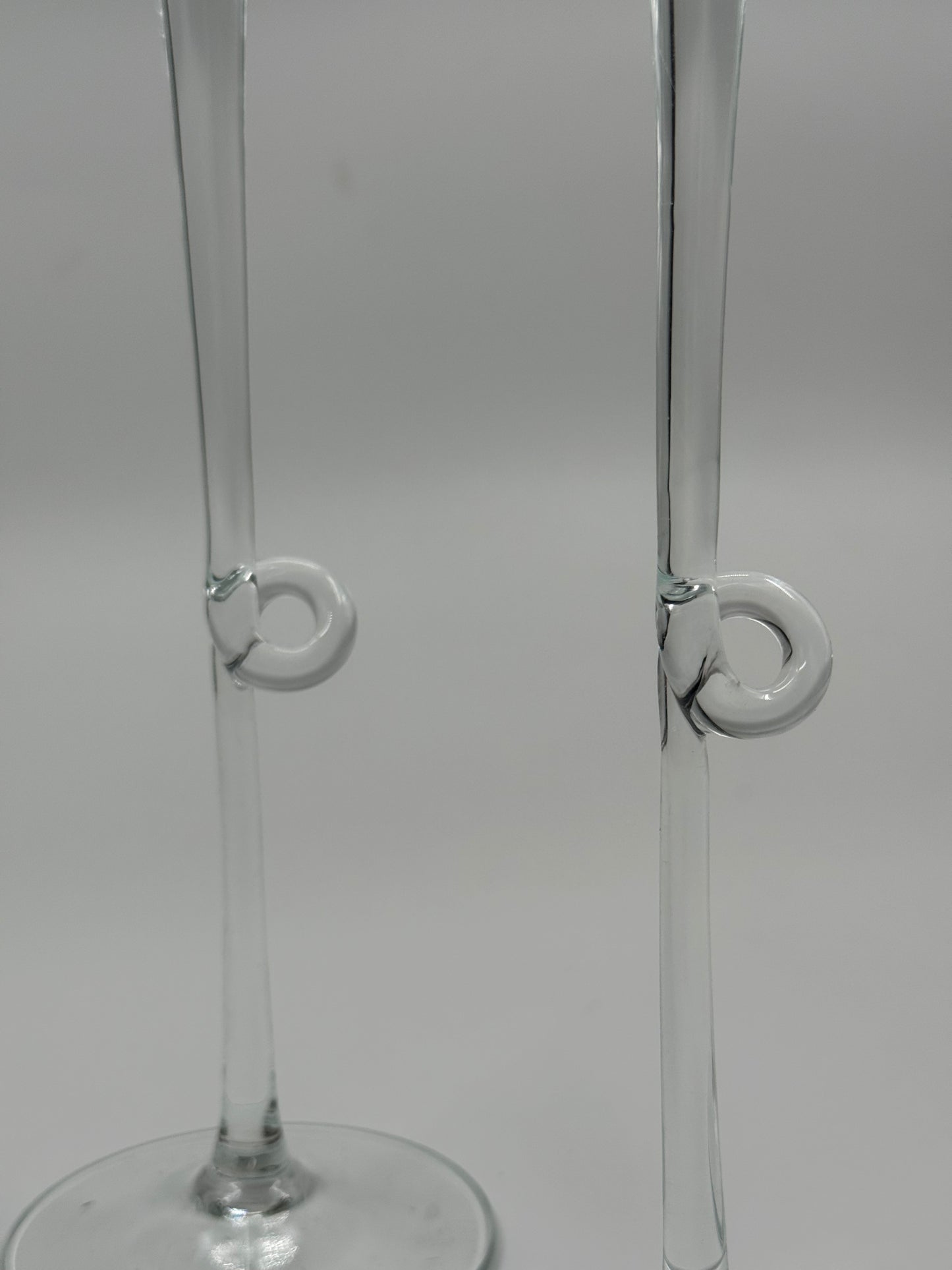 Pair of Sculptural Crystal Stem Glasses