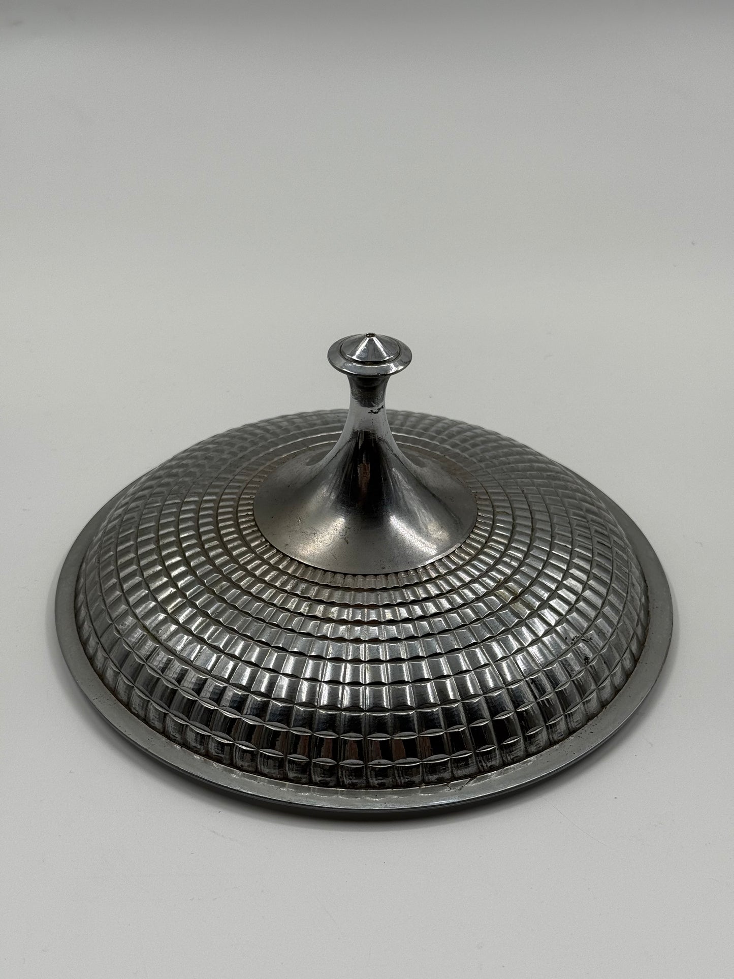 Sculptural Brutalist Steel Bowl with Lid