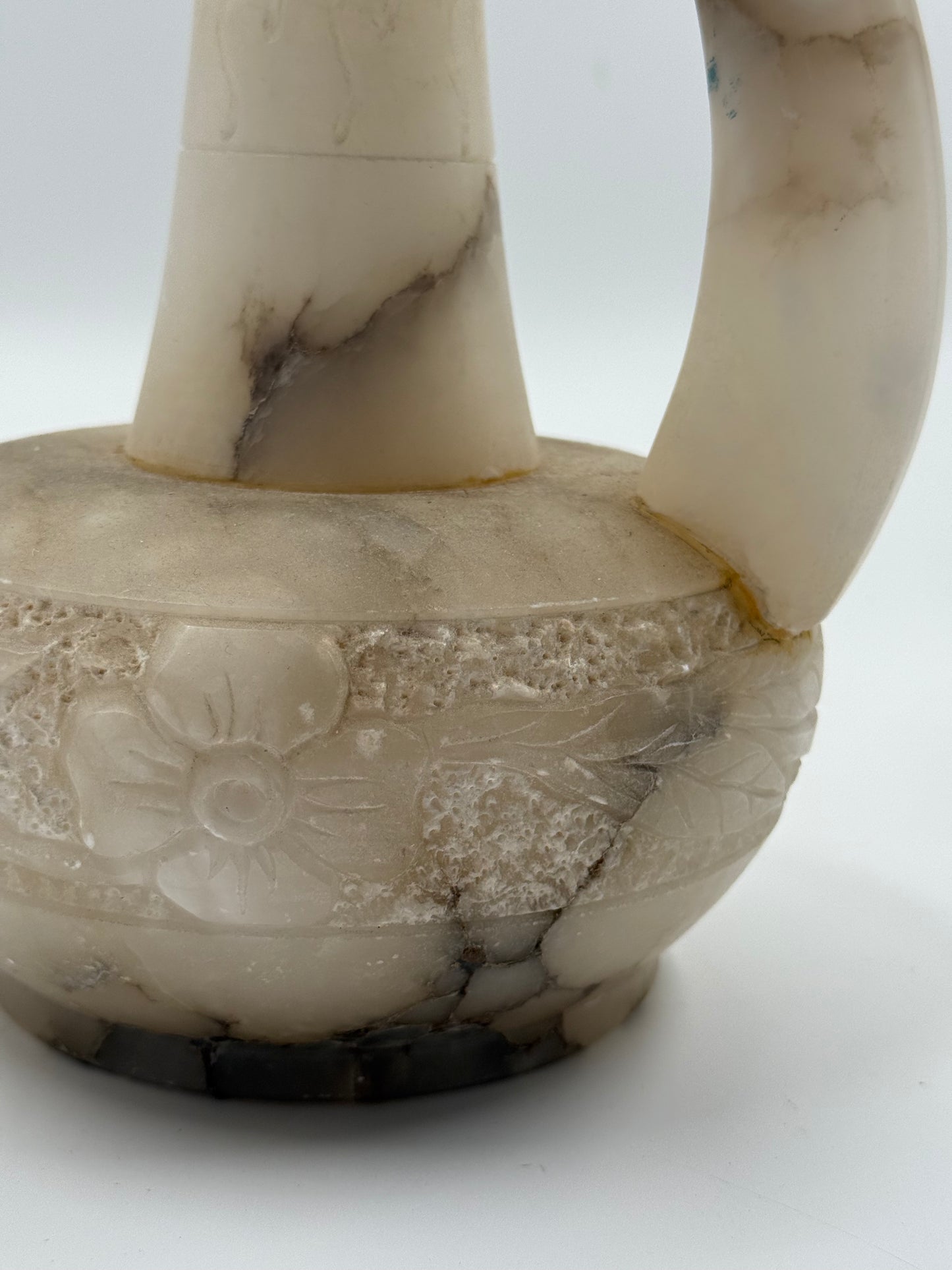 Hand-Carved Onyx Decorative Pitcher