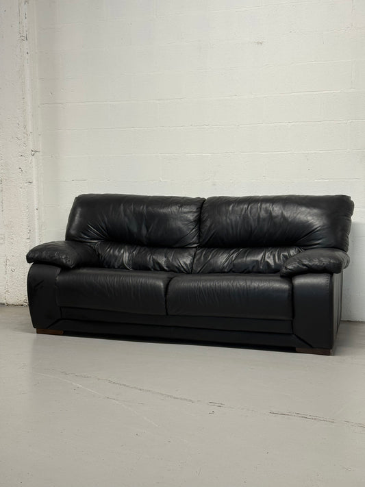 Black leather sofa — Italian postmodern design