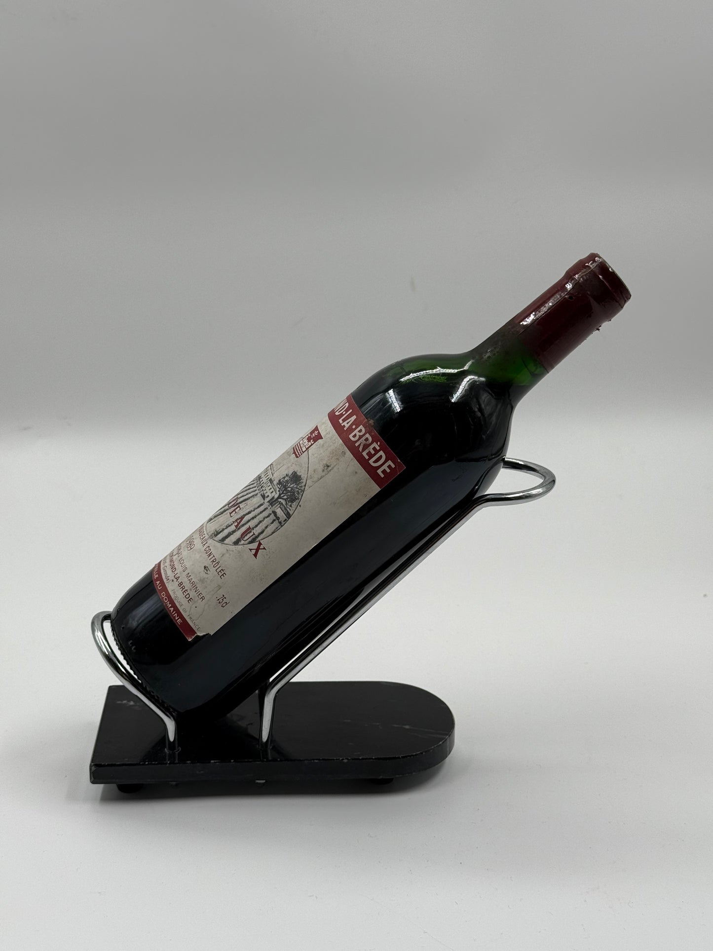 Post-Modern Marble & Chrome Wine Holder