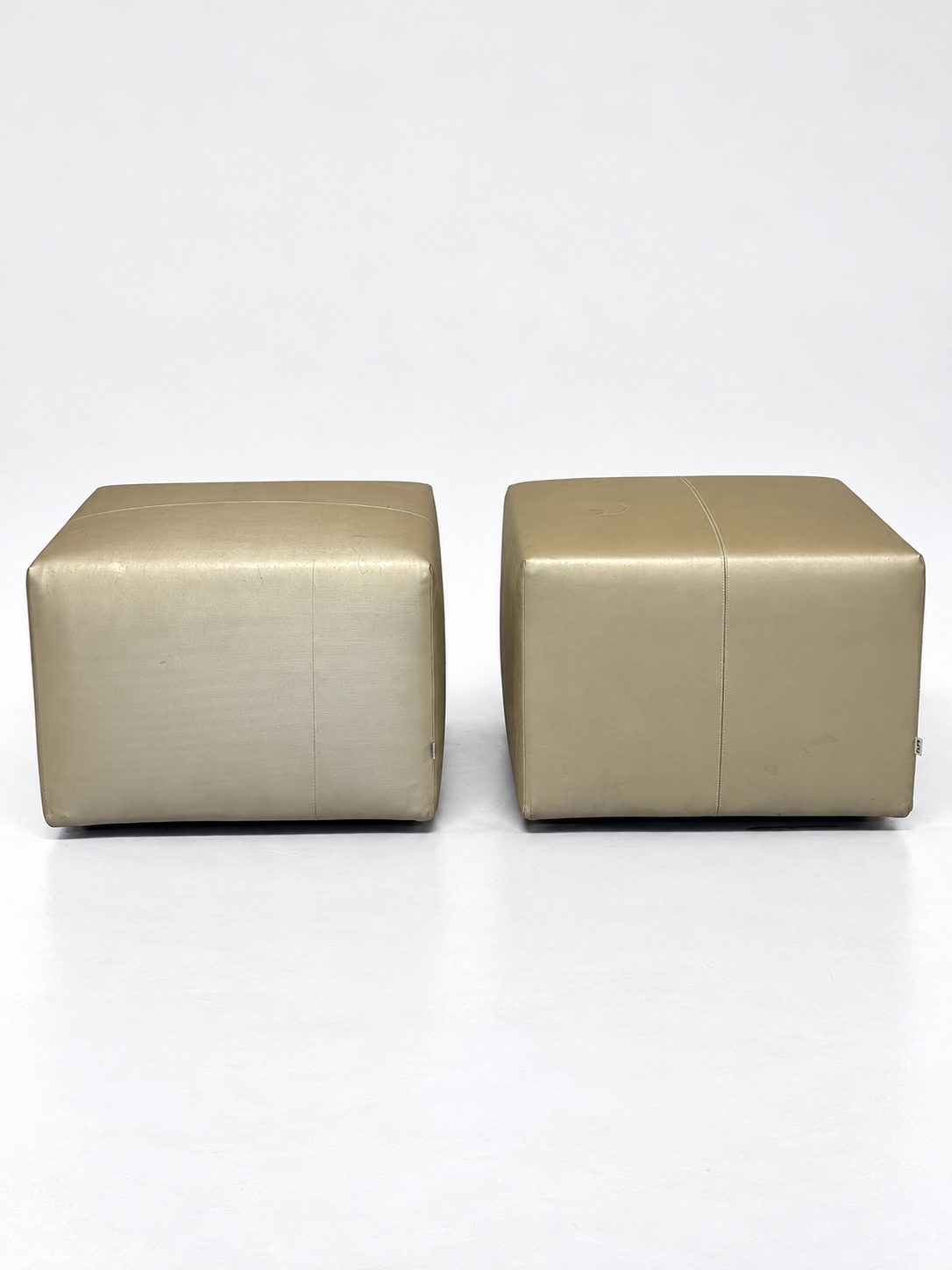 Pair of B&B Italia Maxalto Charles poufs, front view