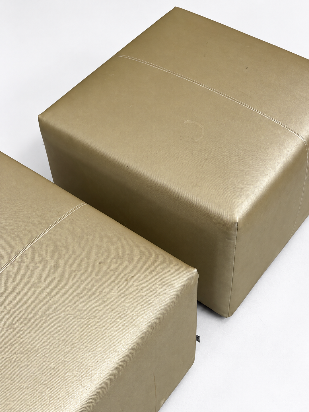 Charles poufs, top view with seams